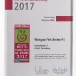 Download - Urkunde „Frucht Preis 2017“ Landessieger Rheinland-Pfalz