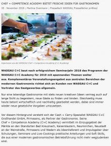 Chef + Competence Academy bietet frische Ideen für Gastronomen