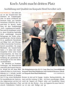 Koch-Azubi macht dritten Platz