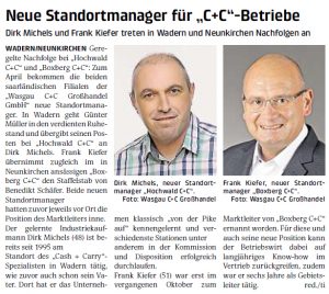 Neuer Standortmanager für Hochwald C+C