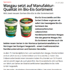 WASGAU setzt auf Manufaktur-Qualität im Bio-Eis-Sortiment