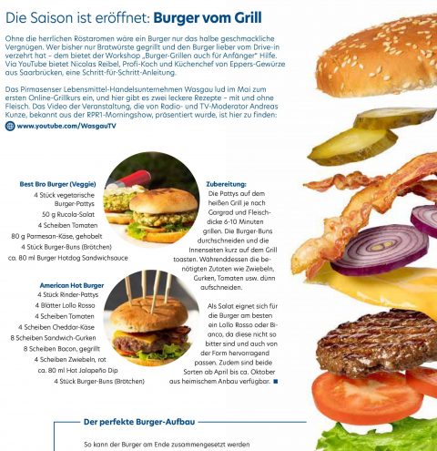 Die Saison ist eröffnet: Burger vom Grill