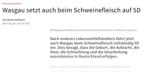 Wasgau setzt auch beim Schweinefleisch auf 5D