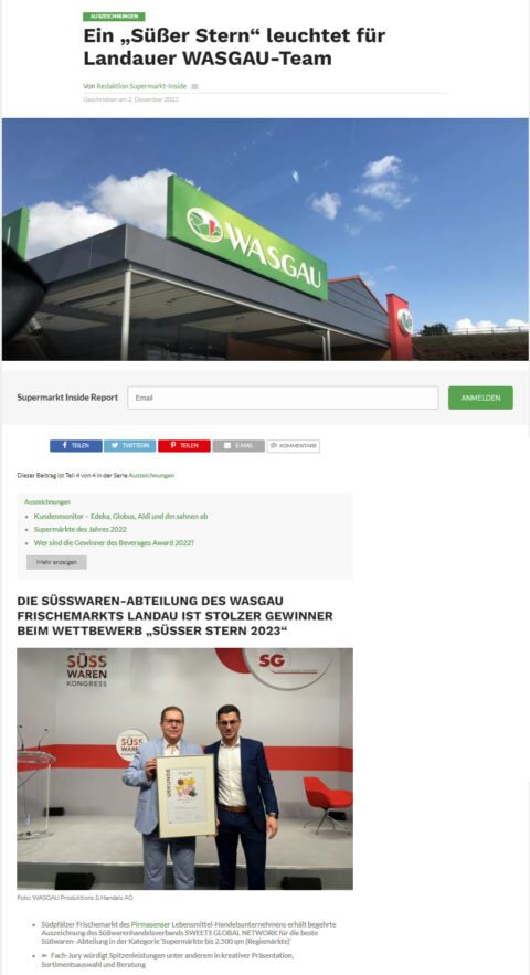 Ein „Süßer Stern“ leuchtet für Landauer WASGAU-Team