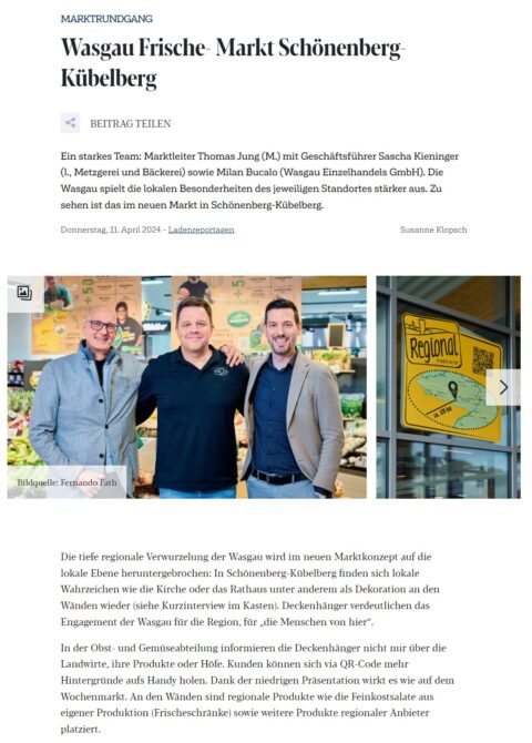 MARKTRUNDGANG: Wasgau Frische-Markt Schönenberg-Kübelberg