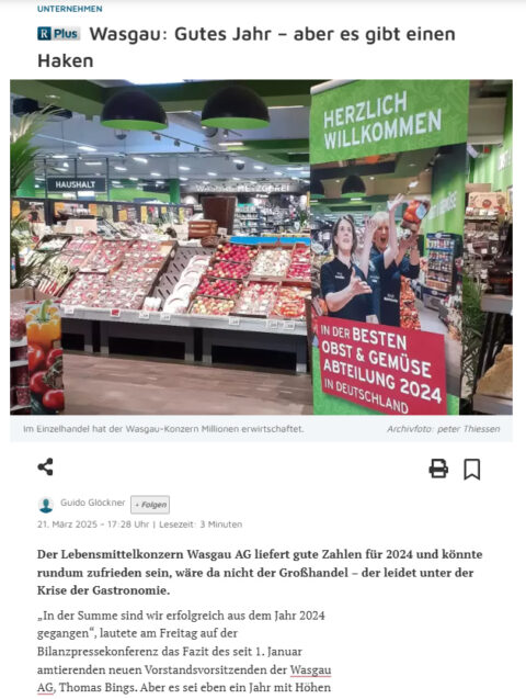 Wasgau: Gutes Jahr – aber es gibt einen Haken