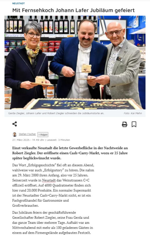 Mit Fernsehkoch Johann Lafer Jubiläum gefeiert