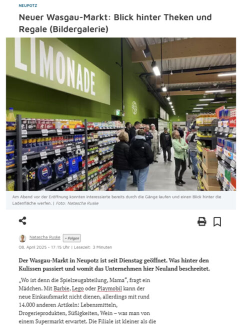 Neuer Wasgau-Markt: Blick hinter Theken und Regale