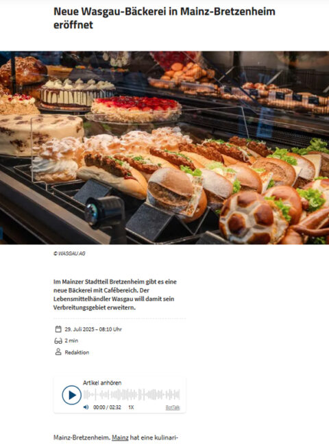 Neue Wasgau-Bäckerei in Mainz-Bretzenheim eröffnet