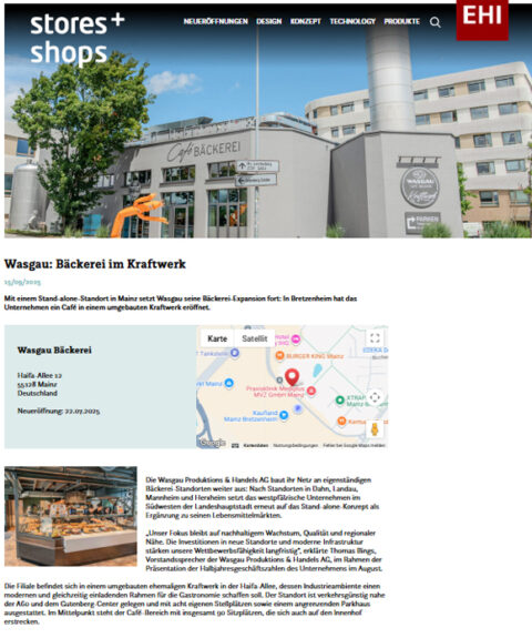 Wasgau: Bäckerei im Kraftwerk
