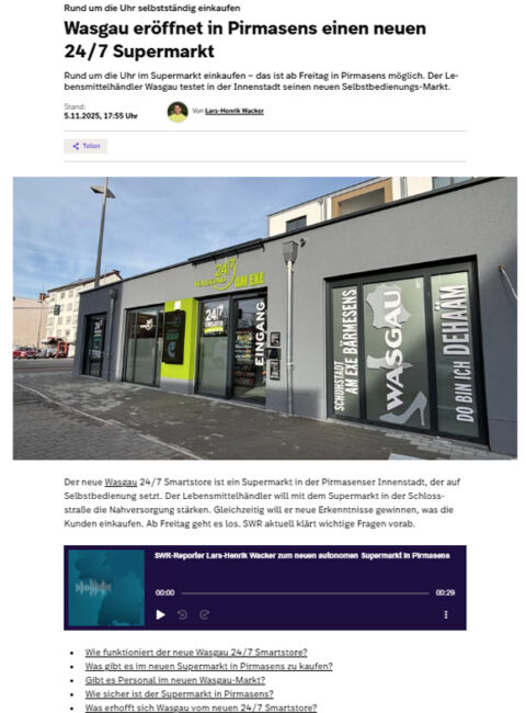 Wasgau eröffnet in Pirmasens einen neuen 24/7 Supermarkt