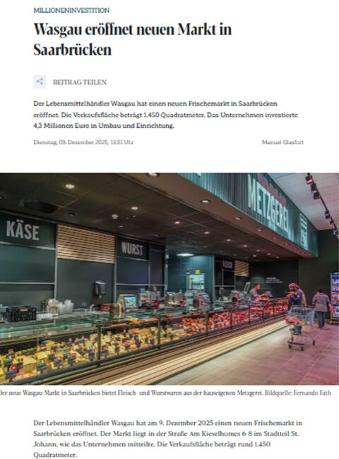 Wasgau eröffnet neuen Markt in Saarbrücken