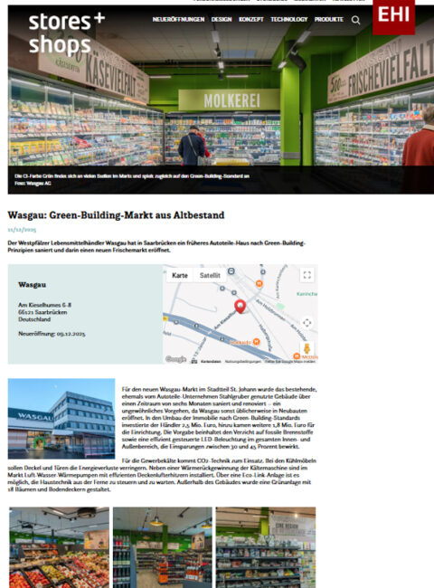 Wasgau: Green-Building-Markt aus Altbestand