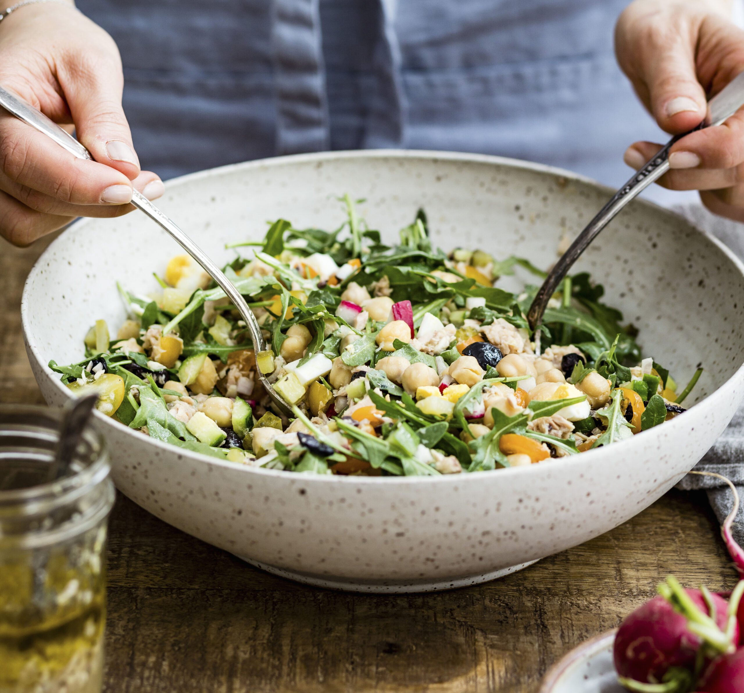 Linsen-Kichererbsen-Salat mit Honig-Balsamico-Vinaigrette
