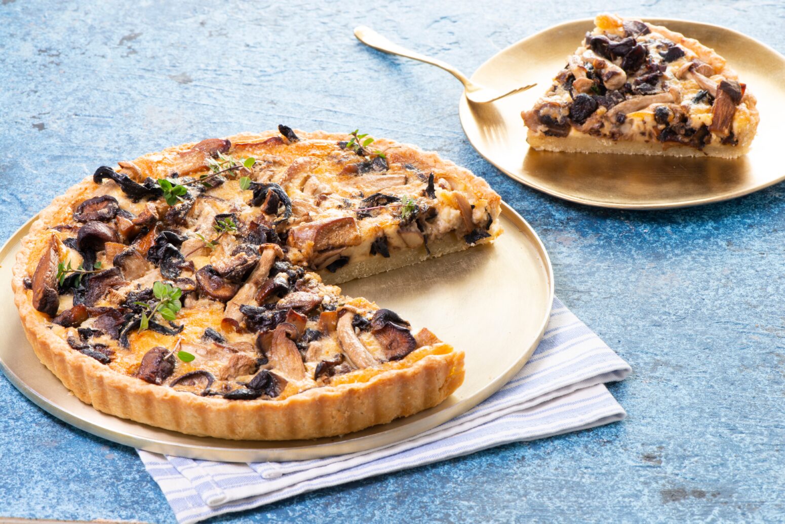 Champignon-Quiche mit Lauch