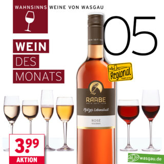 Fruchtiger Rosé mit kräftigen Aromen vom Weingut Raabe in der Pfalz.