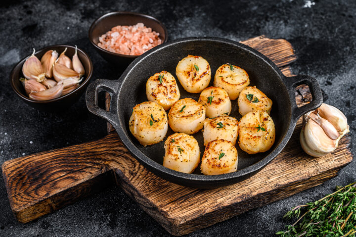 herzhaftes Kammmuschel-Rezept mit Hokkaido Kürbis und Rote Beete