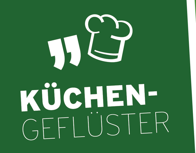 Grafik mit Kochmütze, Anführungszeichen und dem Text