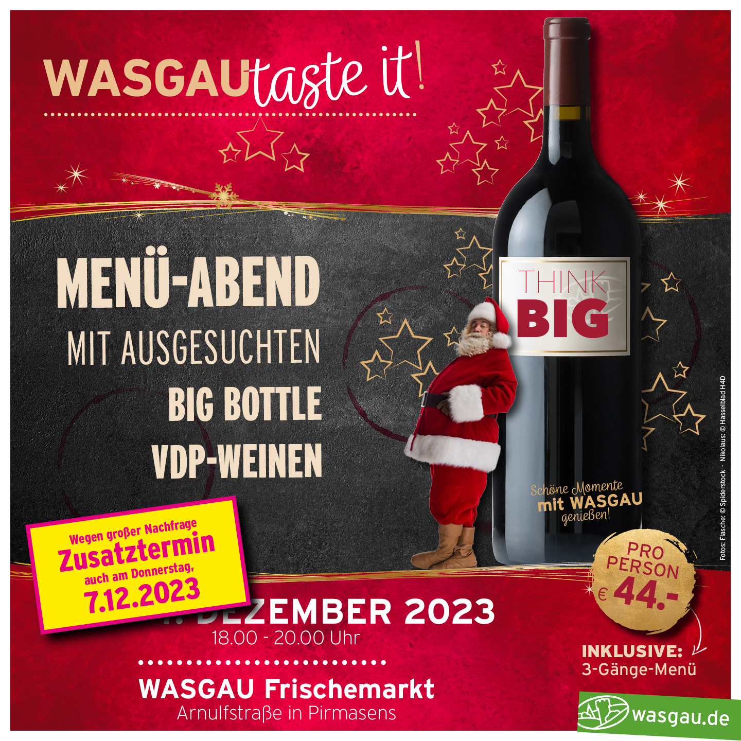 Das finale Taste It Event bei WASGAU für 2023 wird ein Knaller! Big Bottle, VDP Weinen
