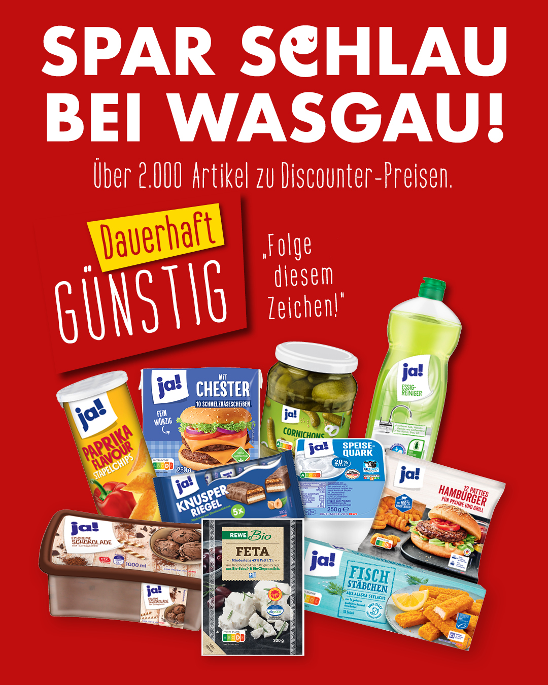 WASGAU senkt die Preise - schlau einkaufen und sparen!
