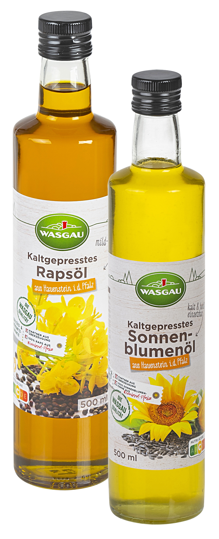 Hochwertige Pflanzenöle der WASGAU Marke.